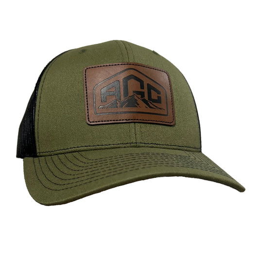 Alaska Guide Creations Olive Leather Patch Hat