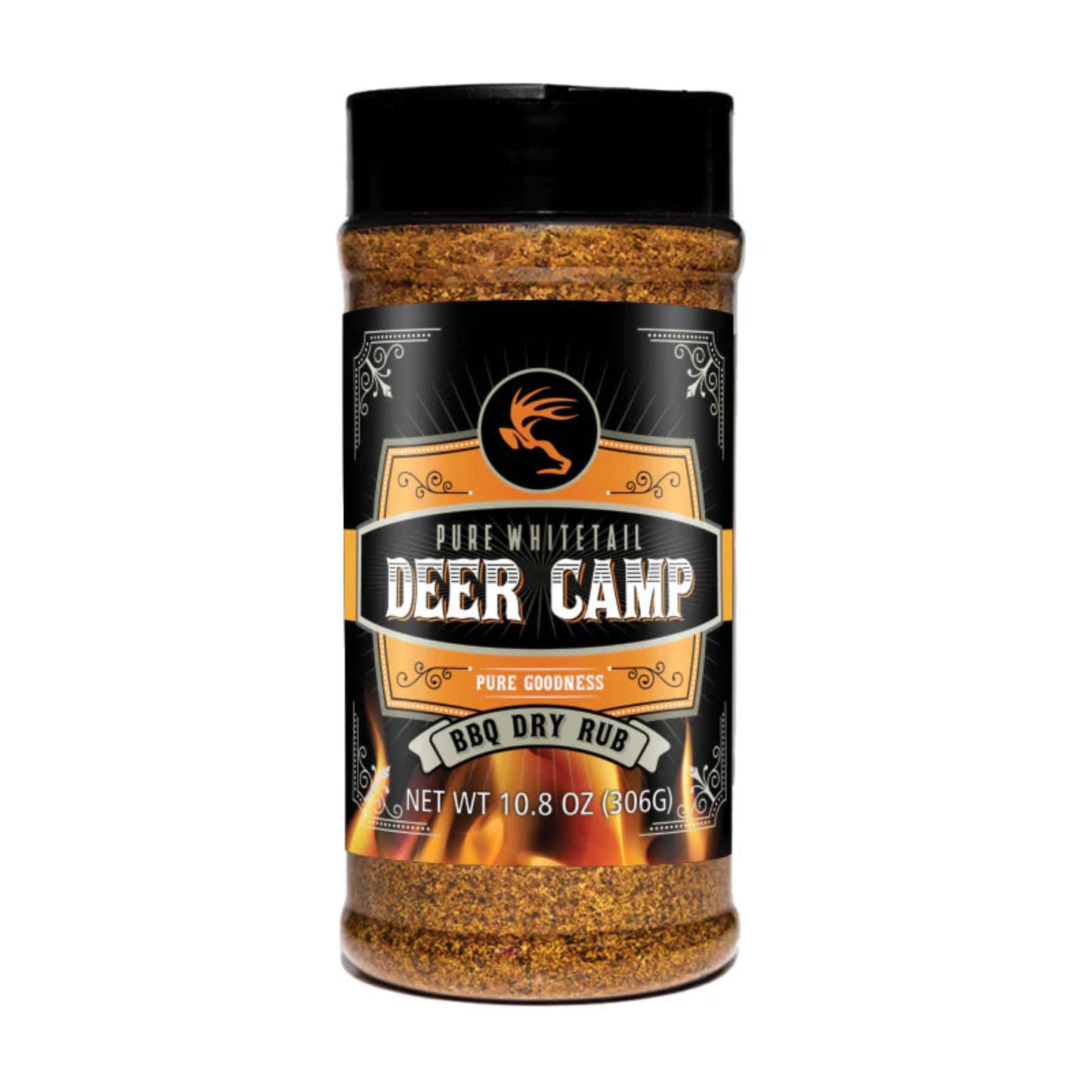 Pure Whitetail Deer Camp BBQ Dry Rub, 10.8 oz shaker, gluten-free & no MSG, for wild game, beef & pork