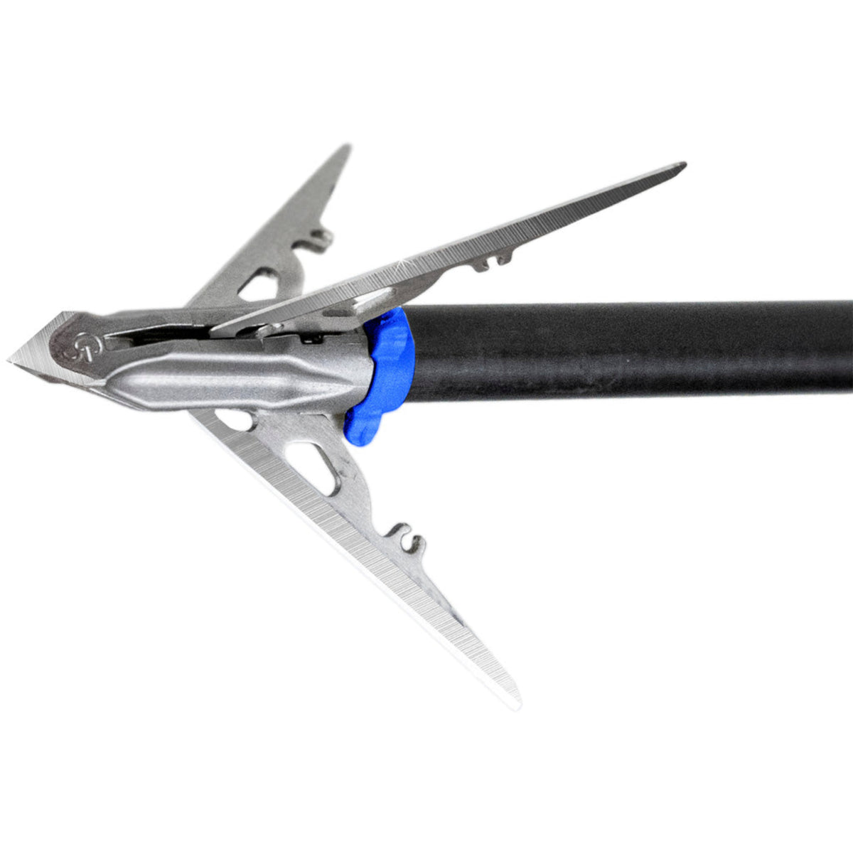 G5 Megameat broadhead mounted on an arrow shaft with blades deployed