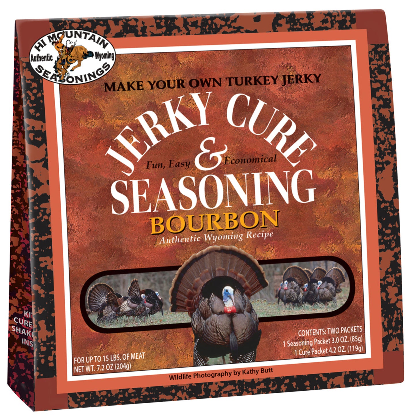 Hi Mountain Seasonings Jerky Cure & Seasoning Kit – Turkey Bourbon, makes up to 15 lbs of turkey jerky