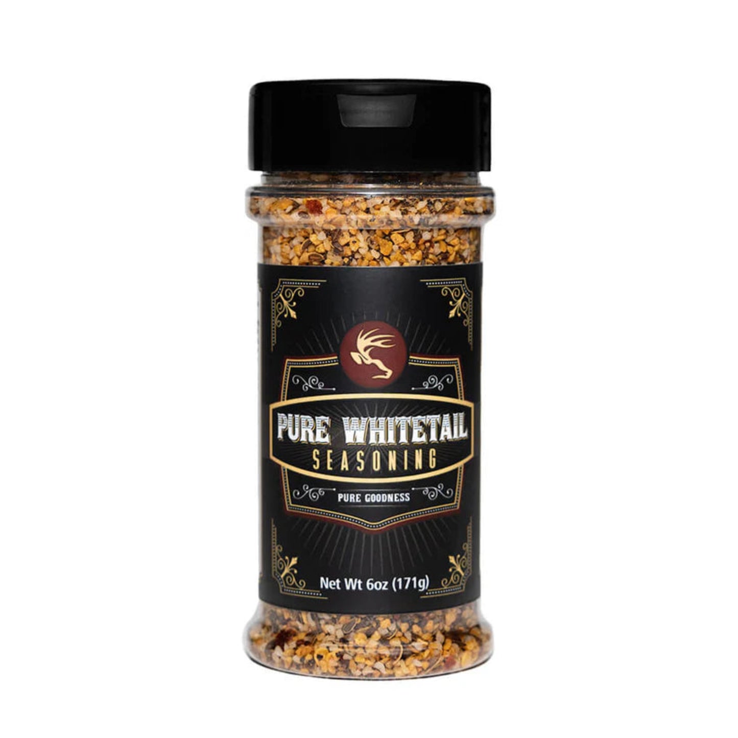 Pure Whitetail All-Purpose Wild Game Seasoning shaker, 6 oz (171g), for venison, beef, pork & chicken