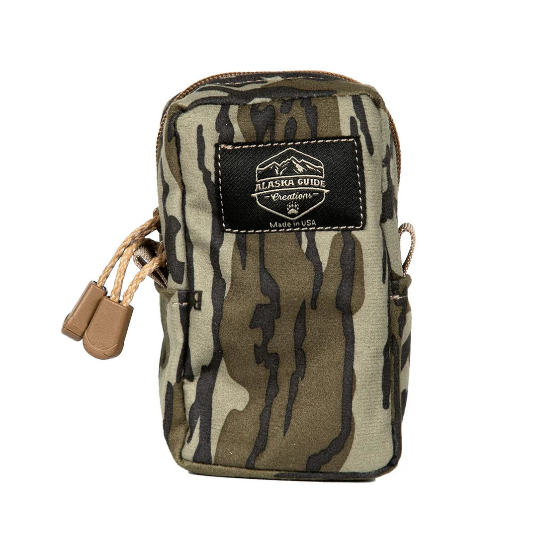 Alaska Guide Creations RAVUS Side Pocket in Mossy Oak Bottomland camo, bino pack side pocket for field storage