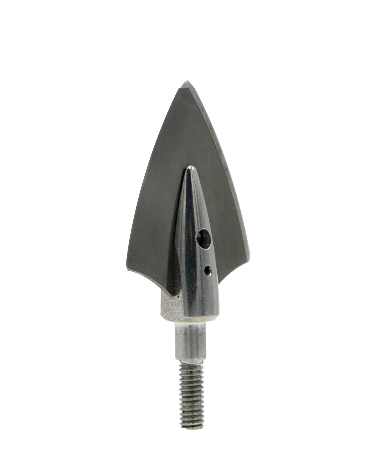 Slick Trick SB broadhead side profile showing .044 420 stainless steel fixed blade and 7075 aluminum ferrule