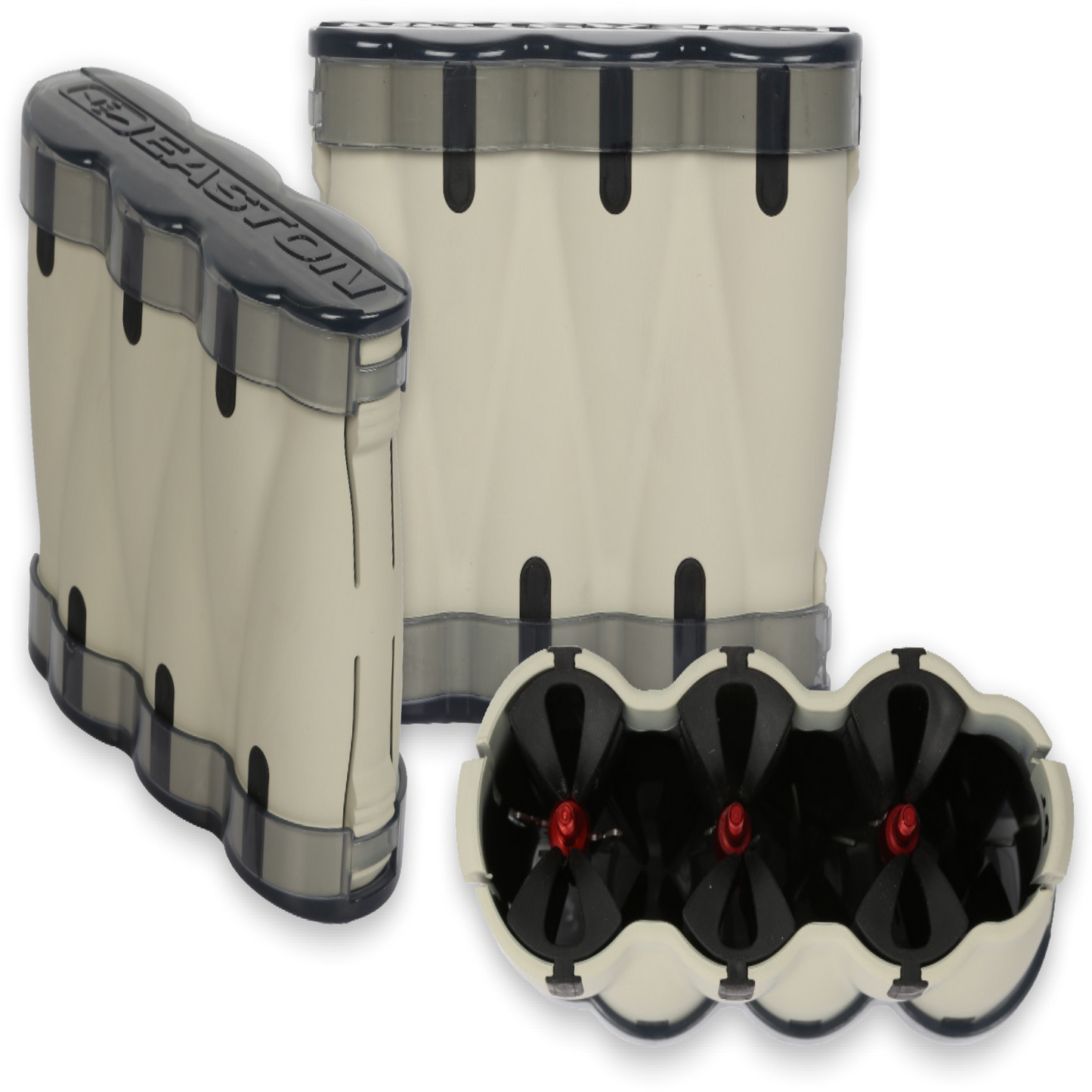 Easton StaySharp broadhead case holding 6 fixed-blade or mechanical broadheads – touch-less blade protection