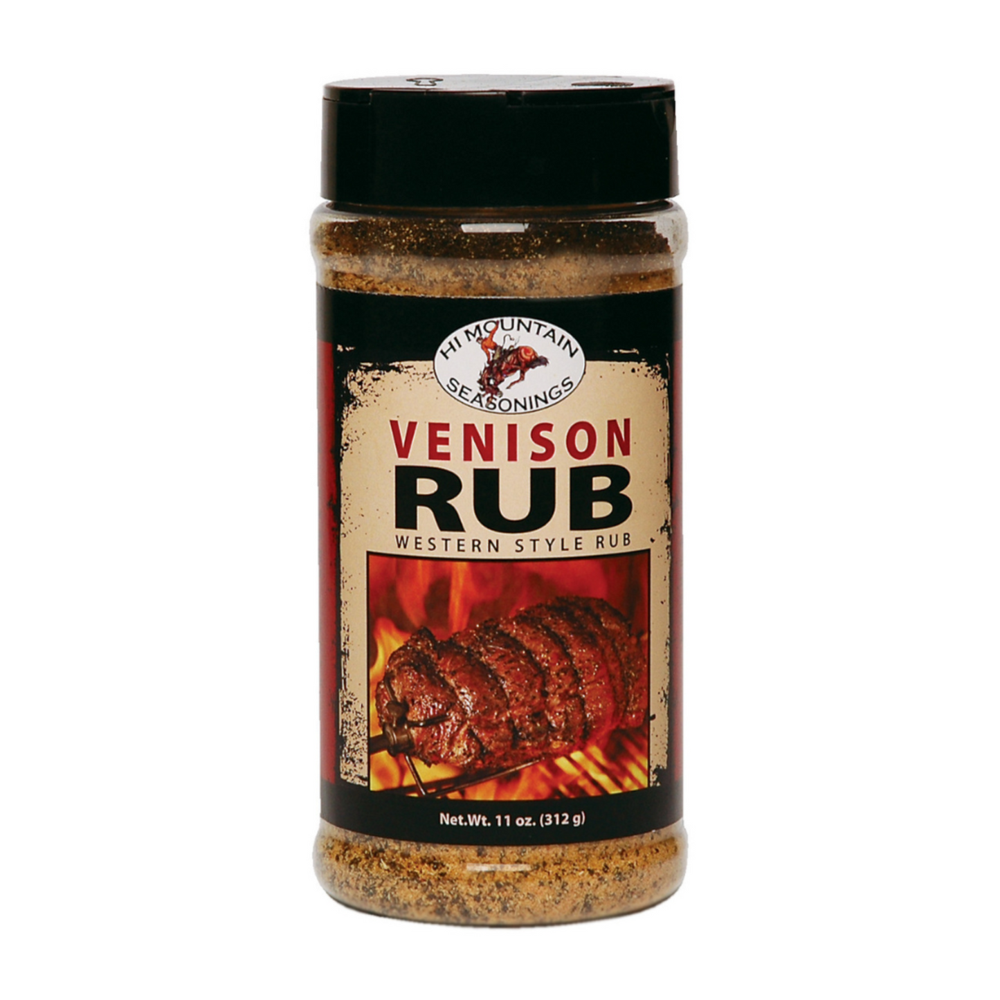 Hi Mountain Seasonings Venison Rub Blend – Western Style Rub shaker, 11 oz, for grilling and smoking wild game