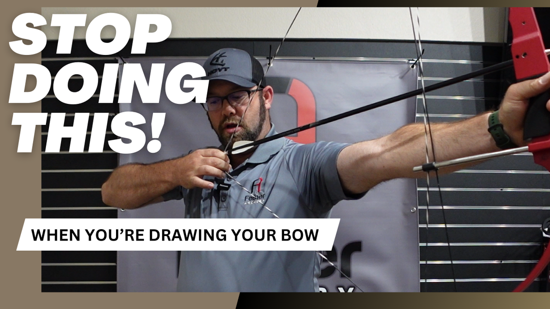 Archer demonstrating proper compound bow draw technique