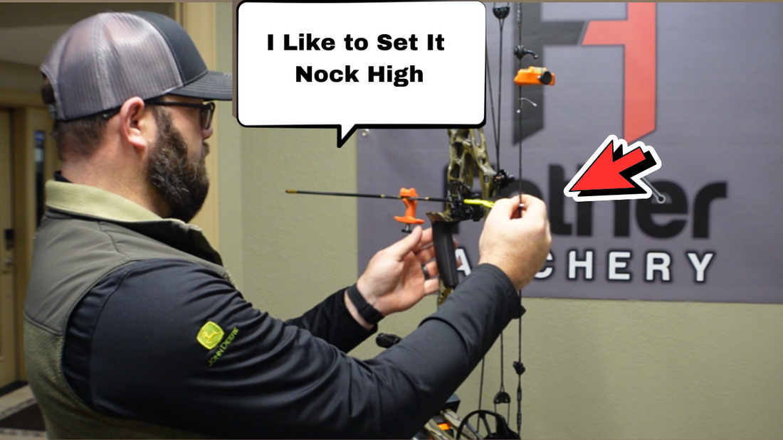 Setting nock height on a compound bow for faster paper tuning and better arrow flight