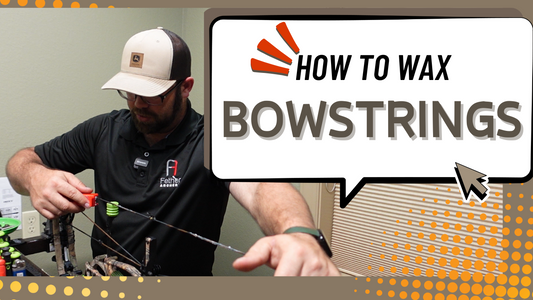 Applying wax to a compound bow string for protection and maintenance