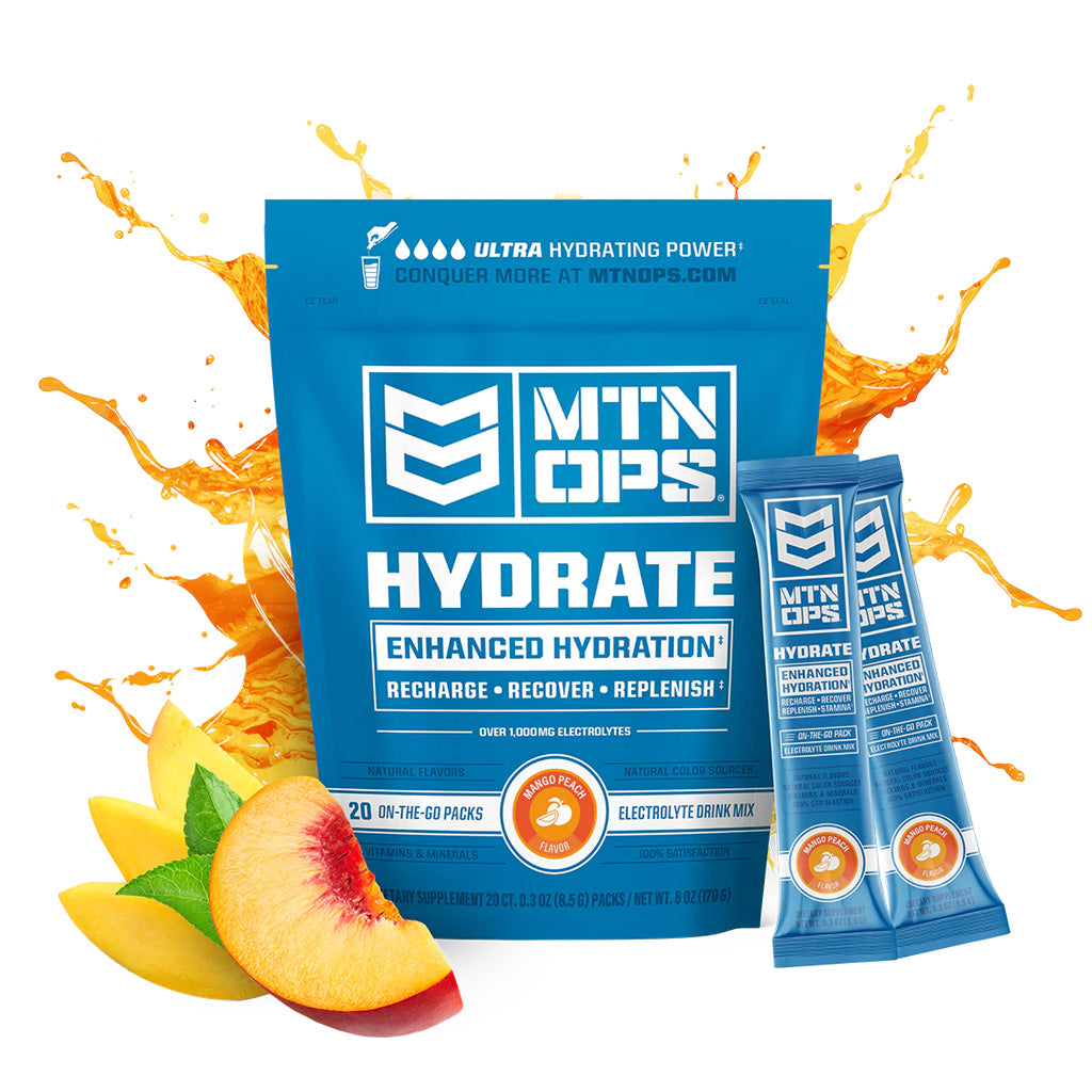 MTN OPS HYDRATE Trail Pack hydration drink mix for hunters and outdoorsmen