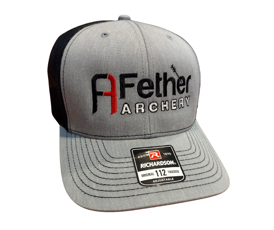 Fether Archery Richardson 112 trucker hat in heather grey and black  
