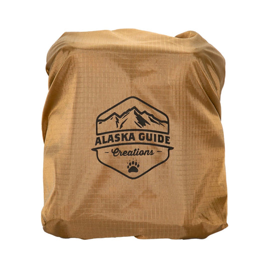 Alaska Guide Creations Bino Shield front view waterproof and dustproof chest pack cover for AGC bino pack protection