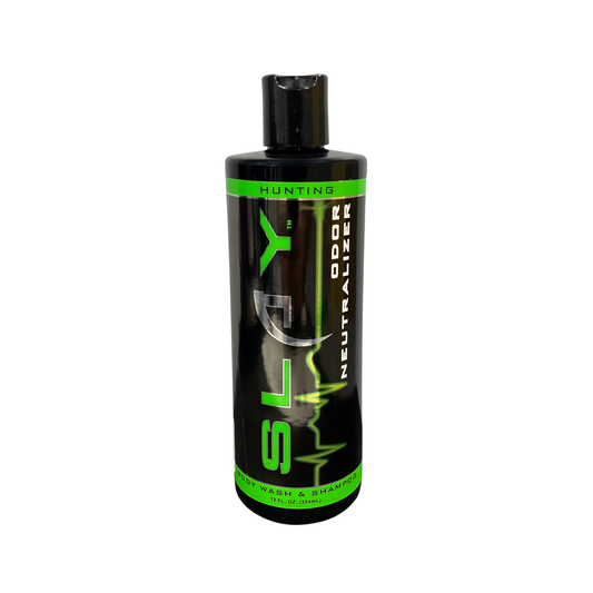 Slay Odor Neutralizing Body Wash and Shampoo for scent elimination and hunting. 