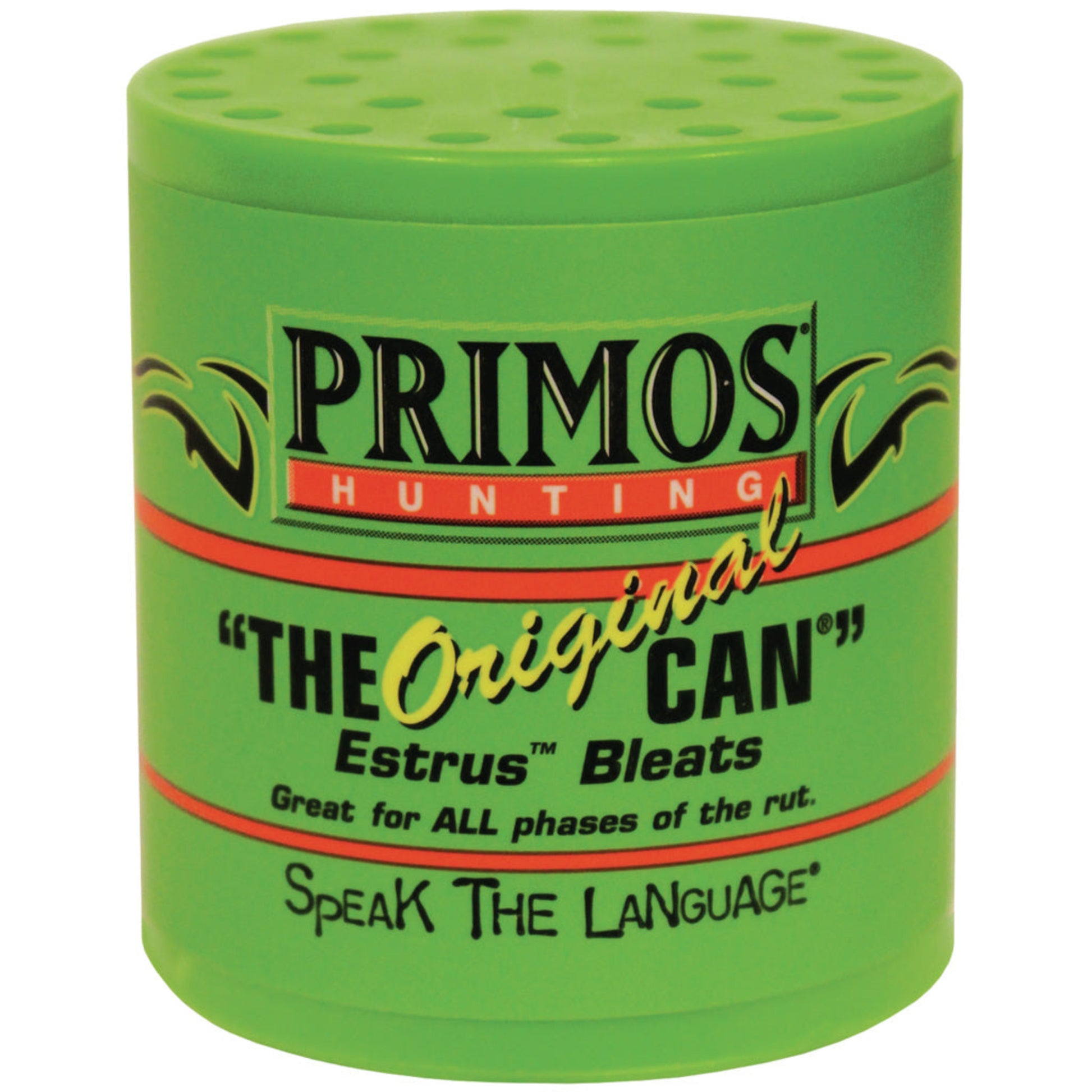 Primos The Can Call Original estrus bleat deer call with True Grip and raised thumb hole locator