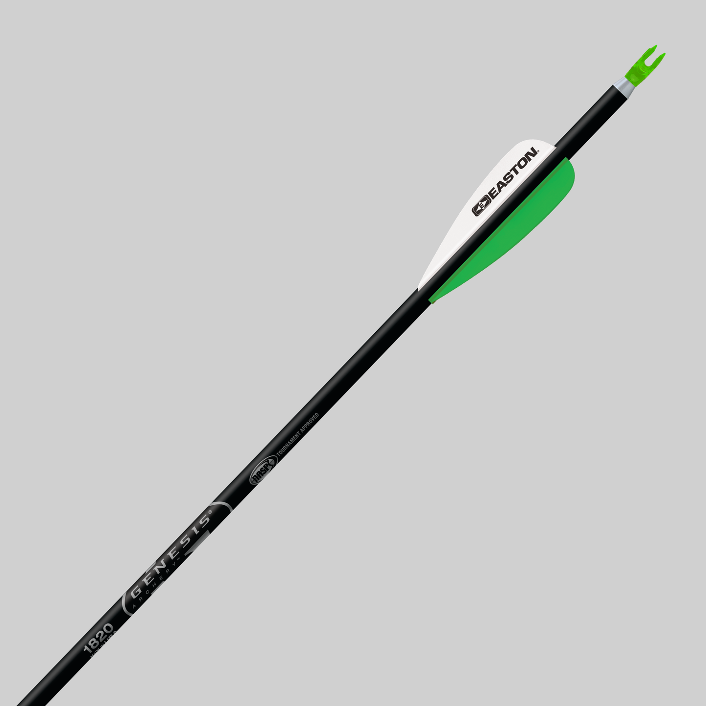 Easton Genesis 1820 Arrow in Black – NASP tournament-approved aluminum arrow with Easton vanes and pre-installed nock for Genesis Original Bow