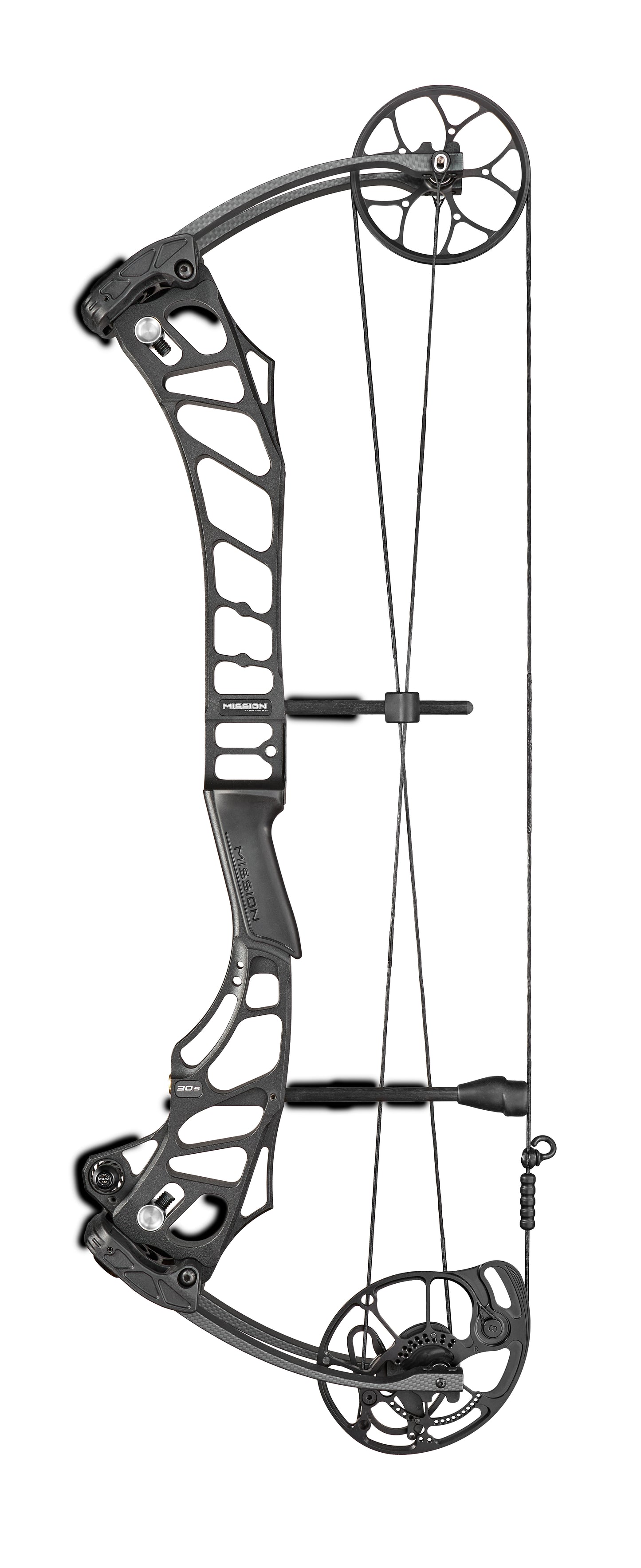 2026 Mission STRYDE 30.5 Compound Bow in Black — profile view