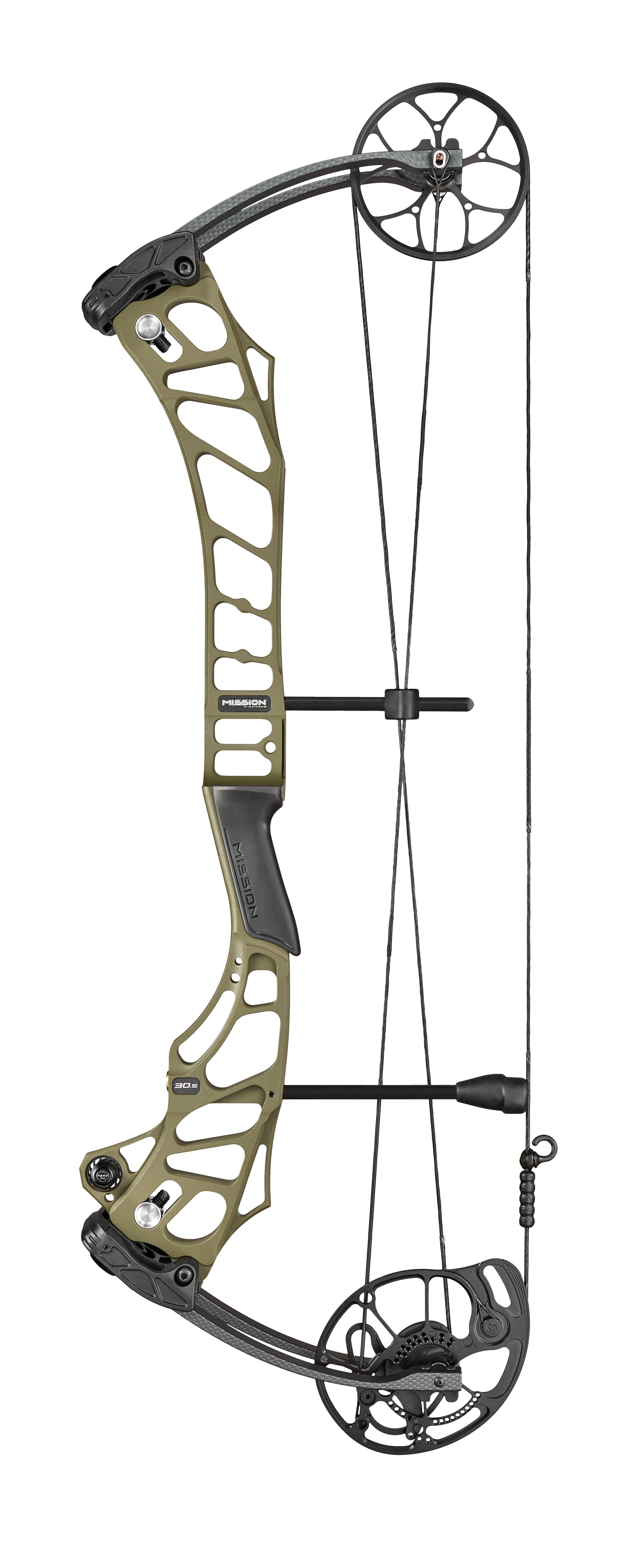 2026 Mission STRYDE 30.5 Compound Bow in Green Ambush — profile view