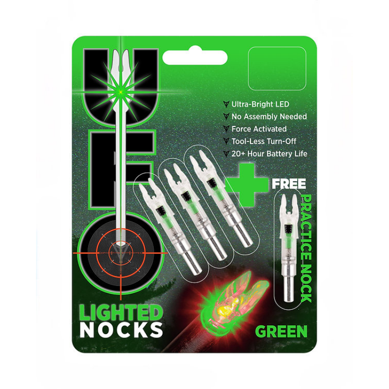 UFO Lighted Nock 3+1 Pack Green