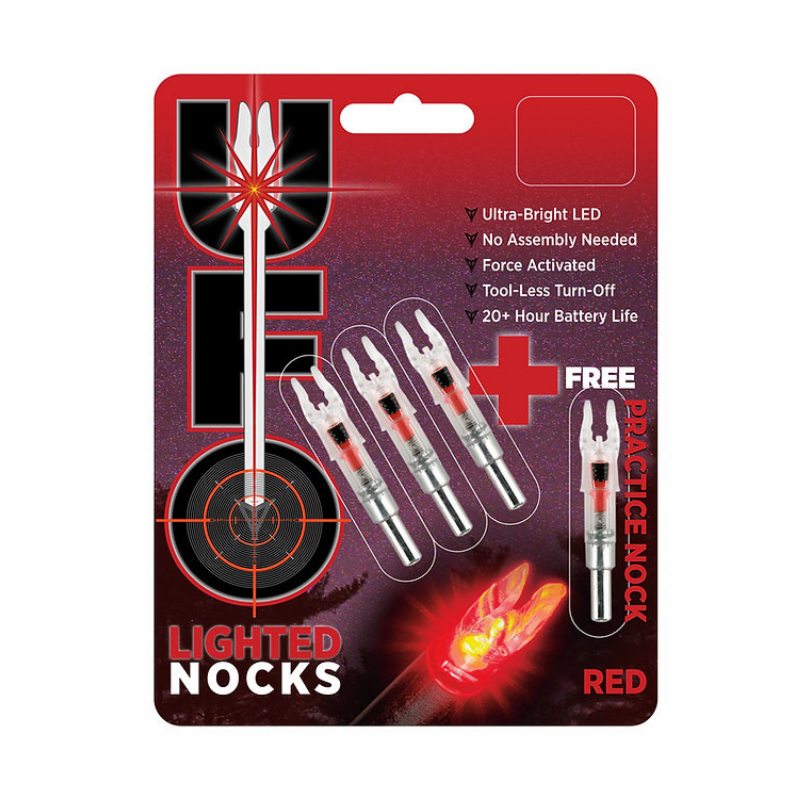 UFO Lighted Nock 3+1 Pack Red